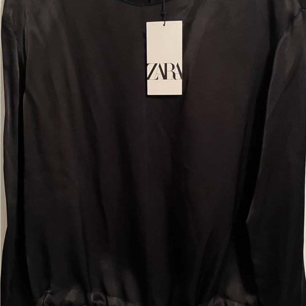 Zara Midnight Satin Top